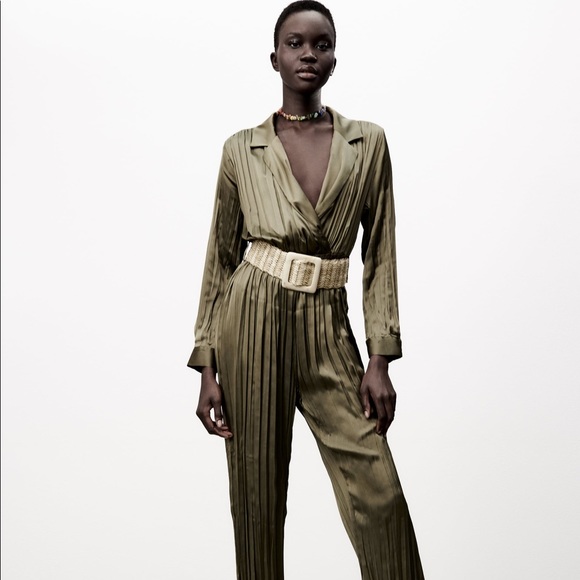 BELTED WRINKLED LOOK JUMPSUIT - Picture 5 of 13